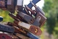 Lock Conceptual photo of closed old locks. Love ,security, safe, privacy or other concept background Royalty Free Stock Photo