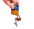 Lock and credit card Royalty Free Stock Photo