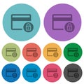 Lock credit card transactions color darker flat icons Royalty Free Stock Photo