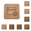 Lock credit card transactions wooden buttons Royalty Free Stock Photo
