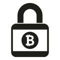 Lock crypto data icon simple vector. Block chain Royalty Free Stock Photo