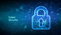 Lock. Cyber security. Padlock With Keyhole icon. Protect and Security or Safe concept. Illustrates cyber data security or
