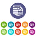 Lock data security icons set vector color Royalty Free Stock Photo