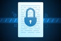 Lock document file illustration, data security concept. Royalty Free Stock Photo