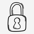 Lock doodle vector icon. Drawing sketch illustration hand drawn line eps10 Royalty Free Stock Photo