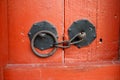 Lock on the door of an ancient Korean palace building. Royalty Free Stock Photo