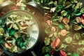 Lock on dried flowers, colorful background,Time and memories change accordingly. Royalty Free Stock Photo