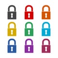 Lock, Encryption color icon set isolated on white background
