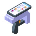 Lock entry reader icon isometric vector. Tag radio control