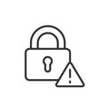 Lock errors, icon in line design. Lock, errors, security, password, access, failure, authentication on white background
