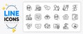 Lock, Euler diagram and Wind energy line icons. For web app. Vector