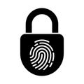 Lock With Fingerprint Biometric Security Access Icon Royalty Free Stock Photo