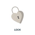 Lock flat icon. Color simple element from wedding collection. Creative Lock icon for web design, templates, infographics and more Royalty Free Stock Photo