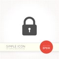 Lock flat icon isolated on simple background