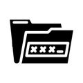 lock folder glyph icon vector illustration Royalty Free Stock Photo