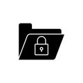 Lock folder icon illustration.