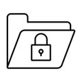 Lock folder icon illustration. icon related to developer. Line icon style Royalty Free Stock Photo