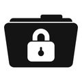 Lock folder icon simple vector. Cipher data
