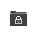 Lock folder icon vector