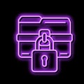 lock folder neon glow icon illustration Royalty Free Stock Photo