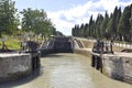 A lock at Fonserannes on the Canal du Midi