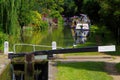 Lock Gate and boats on a UK canal