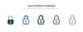 Lock graphic interface security icon in different style vector illustration. two colored and black lock graphic interface security