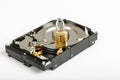Lock on hdd or harddrive, part of computer, cyber security concept