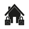 Lock house icon .Home with lock icon. Residential house. Vector illustration. EPS 10.