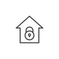 Lock house outline icon