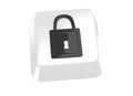 Lock icon in black on white computer key. 3d illustration Royalty Free Stock Photo