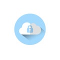 Lock Icon Blue Padlock On Cloud Data Protection