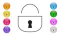 Lock Icon, clear thin flat outline style. Vector Illustration EPS 10