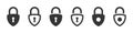 Lock icon collection. Conceptual lock signs. Padlocks flat and linear style. Vector icons