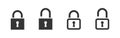 Lock icon collection. Locked and unlocked signs. Padlocks flat and linear style. Vector icons