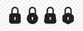 Lock icon collection. Padlock icons of various shapes. Vector scalable graphics Royalty Free Stock Photo