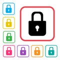 Lock icon. Colorful set additional versions icons. Vector Royalty Free Stock Photo