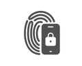 Lock icon. Fingerprint access sign. Vector Royalty Free Stock Photo