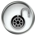 Lock on, icon grey Royalty Free Stock Photo