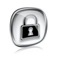 Lock icon grey glass. Royalty Free Stock Photo