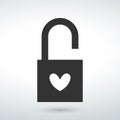 Lock icon key isolated vector on a white backround