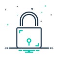 Mix icon for Lock, closed and private Royalty Free Stock Photo