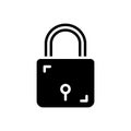 Black solid icon for Lock, keyhole and closed Royalty Free Stock Photo