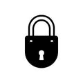 Black solid icon for Lock, keyhole and on closed Royalty Free Stock Photo