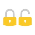 Lock icon. Padlock sign. Unlock. Vector illustration. Flat design.