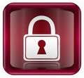 Lock icon red Royalty Free Stock Photo