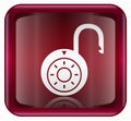 Lock on icon red Royalty Free Stock Photo