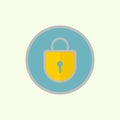 Lock icon. icon related to design elements. suitable for web site, app, user interfaces,element, printable etc. flat icon style. Royalty Free Stock Photo