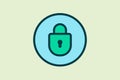 Lock icon. icon related to UI elements. suitable for web site, app, user interfaces,element, printable etc. flat line icon style. Royalty Free Stock Photo