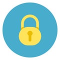 Lock Icon On Round Blue Background